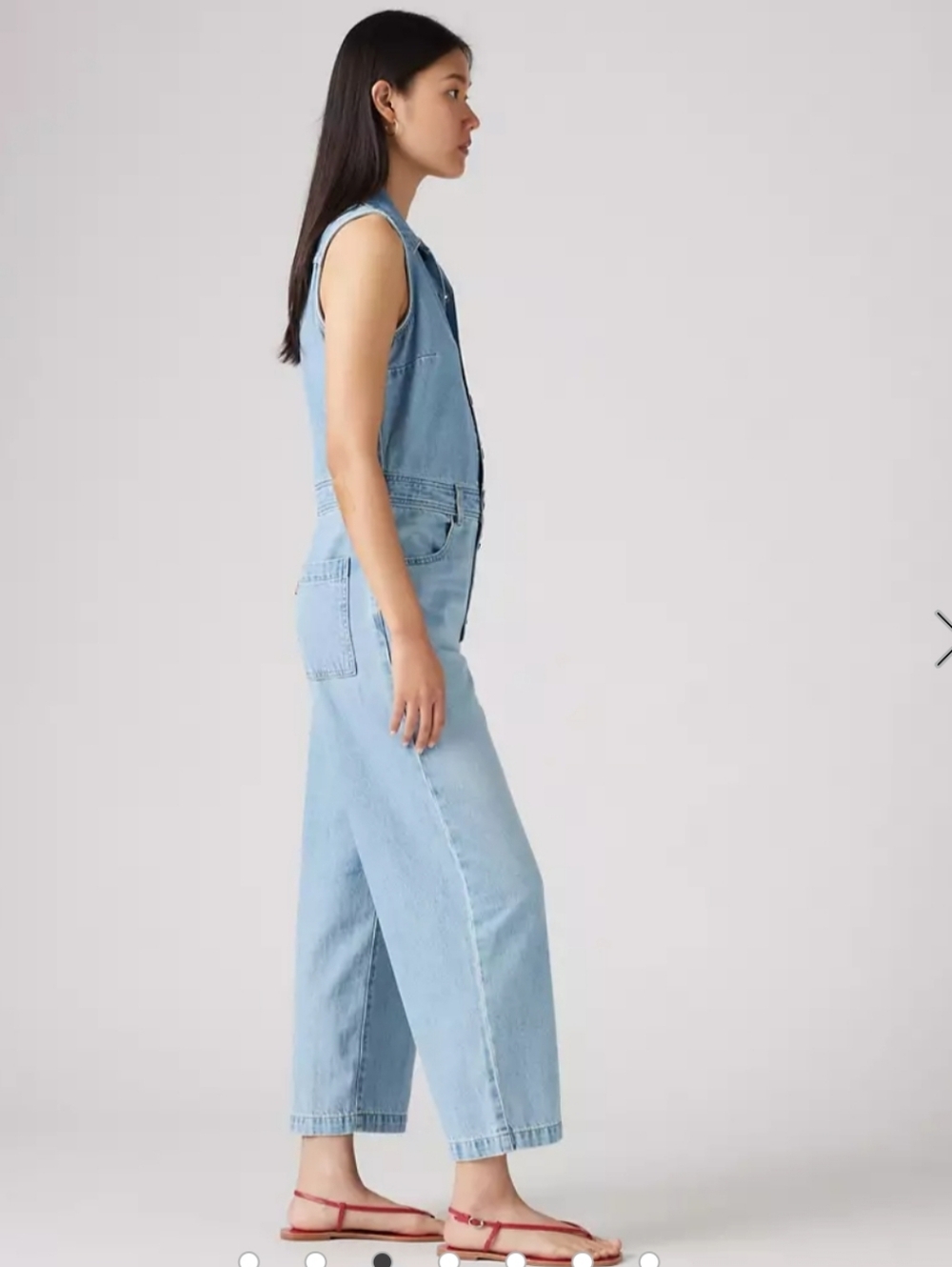Levi's Light Blue Sleeveless Denim Jumpsuit Overalls - Picture 2 of 6